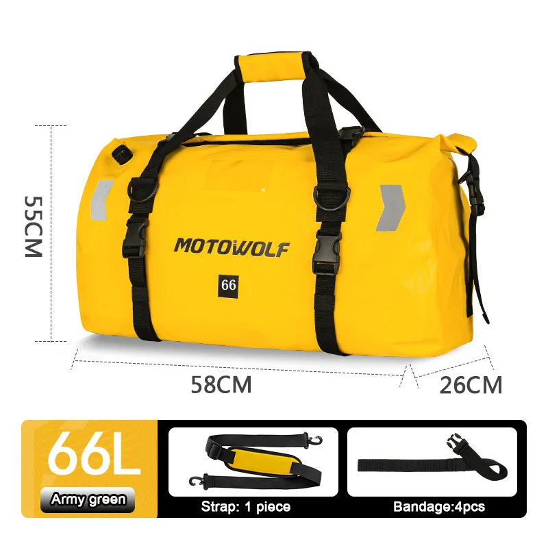 Waterproof Motorcycle Tail Bag 40/66L KTM BMW Yamaha Moto Luggage High Capacity