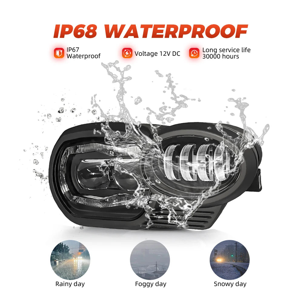 LED Headlight Upgrade for BMW K1200R K1300R 2005-2013 w/ DRL, Projector