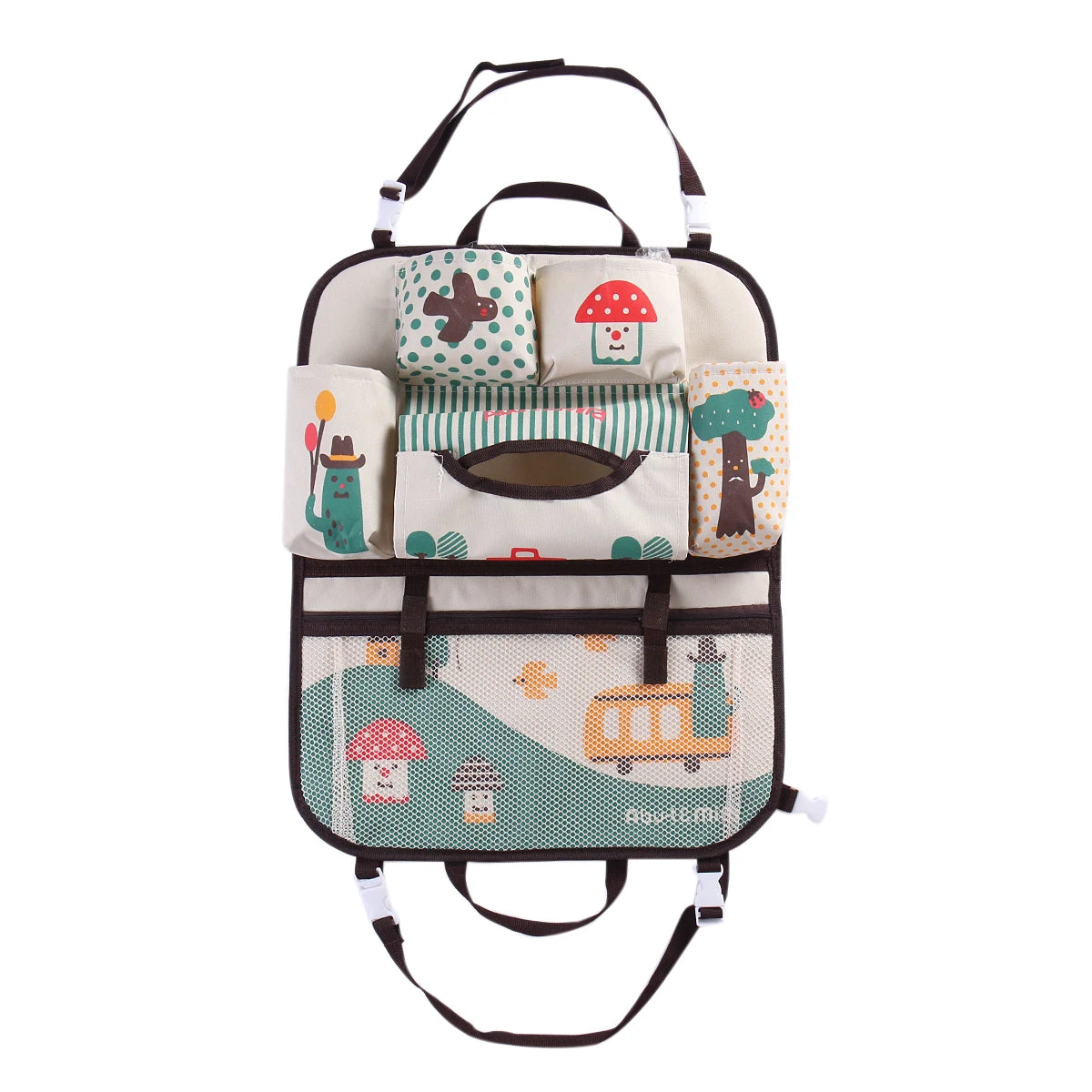 Cartoon Baby Car Seat Back Storage Bag | Large Capacity Toddler Organizer
