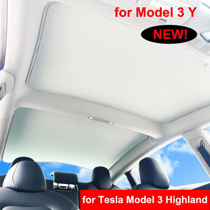 Tesla Model 3+ Highland 2024 Model Y Sunroof Sunshade UV Heat Block Ice Cloth
