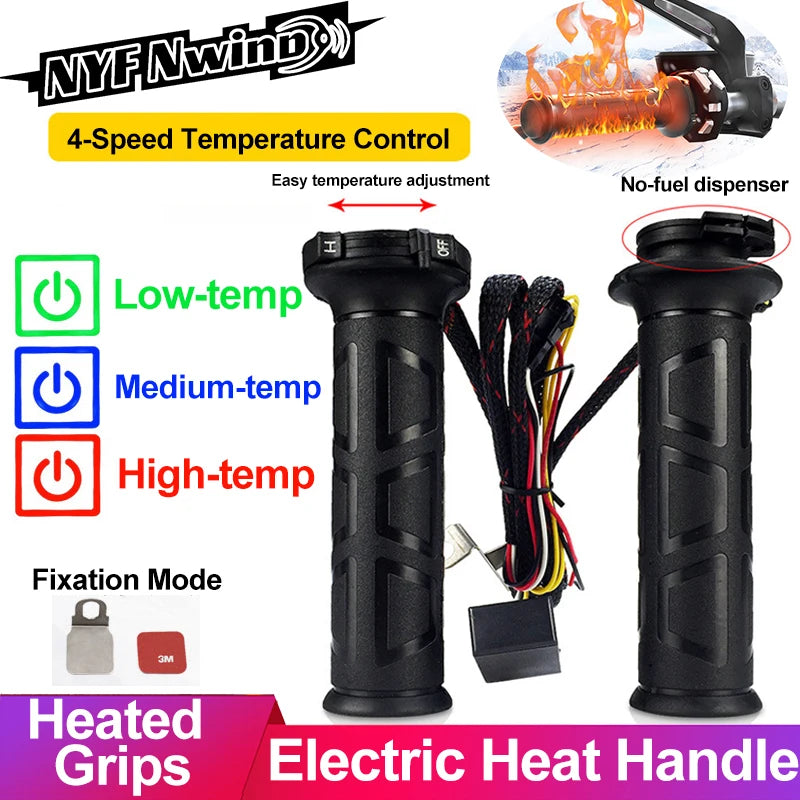 Motorcycle Heated Grips 22mm BMW Universal 12v Comfort adjustable heat levels