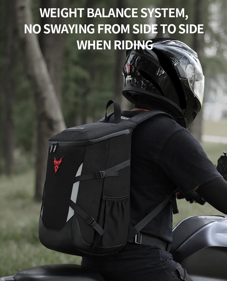 28L Motorcycle Backpack Waterproof Helmet Bag Travel Knapsack Touring luggage