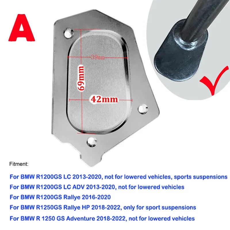 BMW R1250GS R1200GS Side Stand Extension Pad CNC Aluminum Foot Enlarger