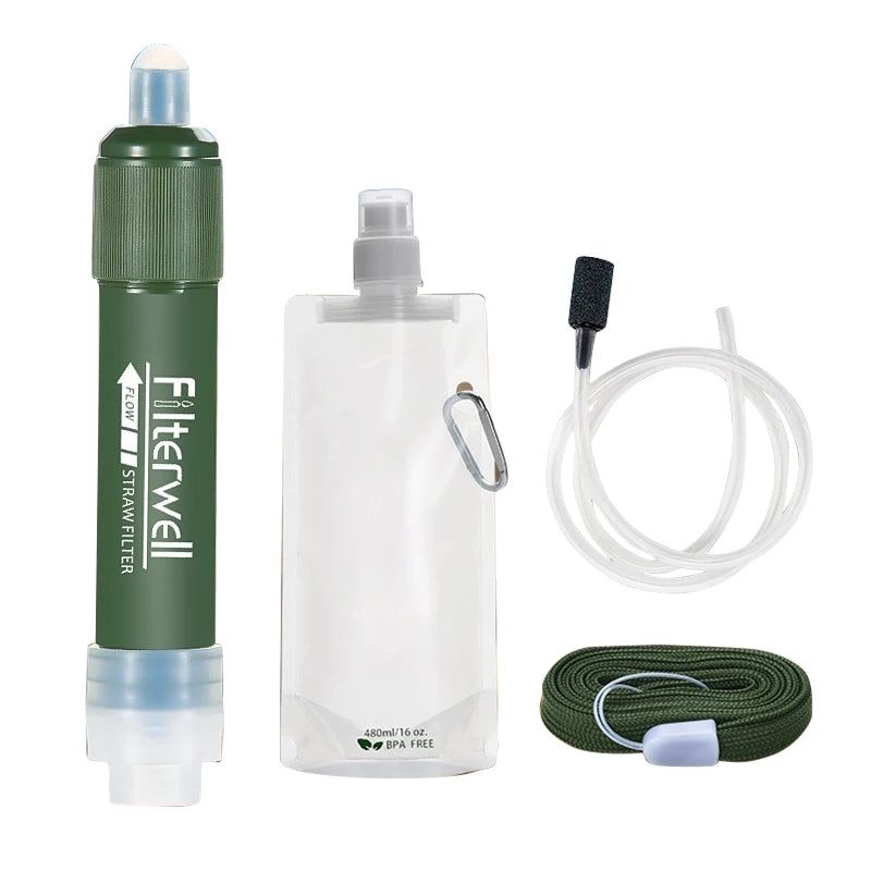 Mini Water Filter Straw – 4000L Purifier for Camping, Hiking & Emergency Use