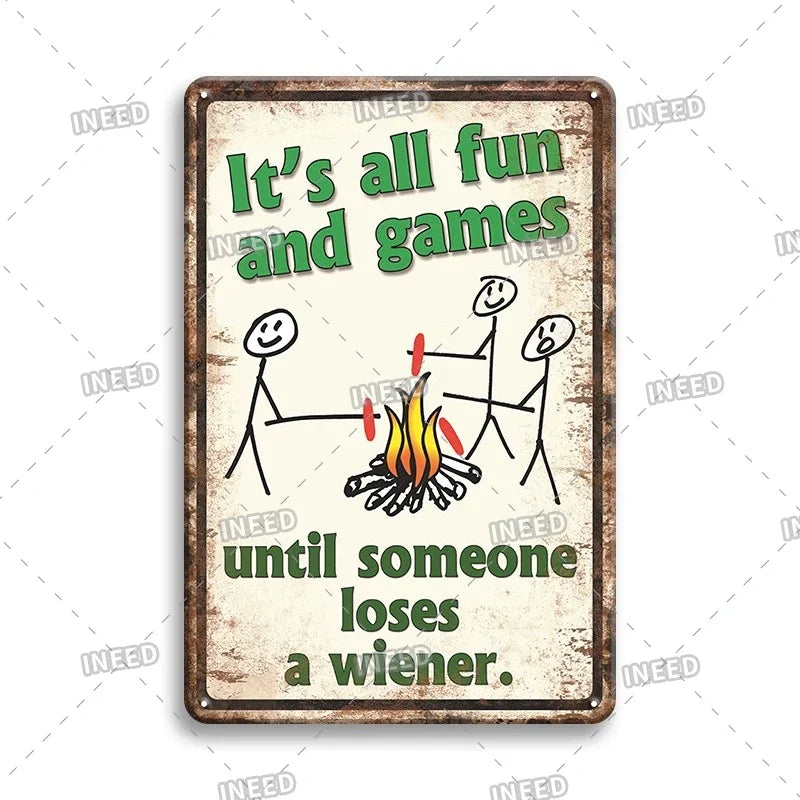 Funny Quote Tin Sign, Garage Wall Plaque, Humorous Metal Sign for Man Cave Decor