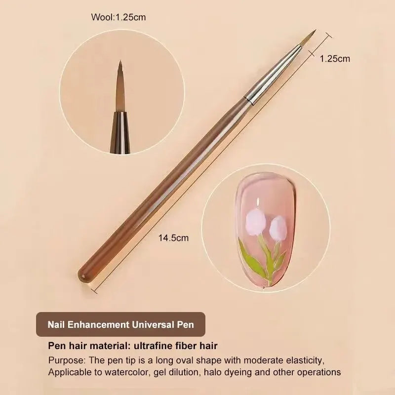 9PC UV Gel Nail Brush Set - Acrylic Brush, Liner, DIY Painting, Nail Art Design