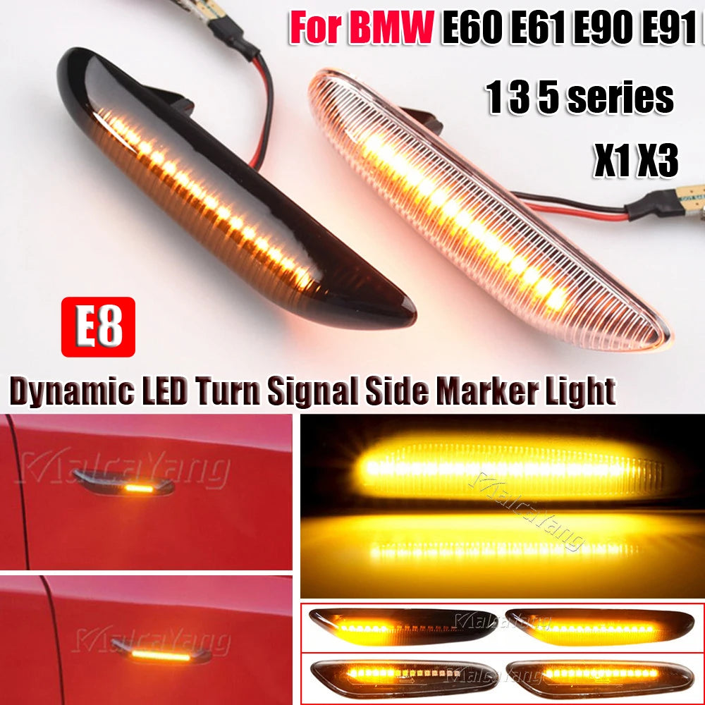 2X Dynamic LED Side Marker Turn Signal Light BMW E46 E90 E60 X1 X3 1 3 5 Series