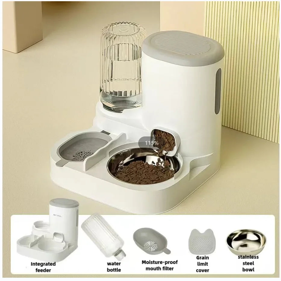 Automatic Cat & Dog Feeder with Water Dispenser | Slow Feeder Bowl for Pets