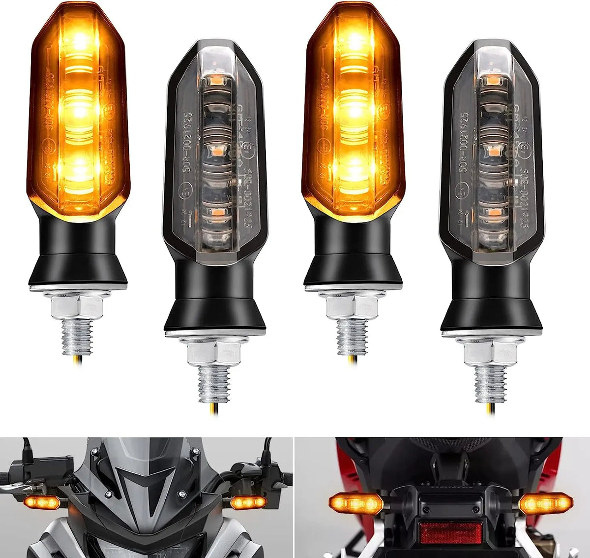 8mm Mini LED Motorcycle Turn Signal Lights Amber Flashing Blinker Lamp 12V