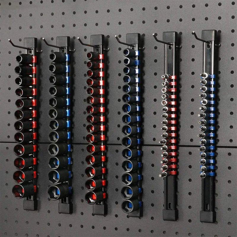 ABS Socket Organizer Rails - 1/4", 3/8", 1/2" Tool Box Rail Track Holder