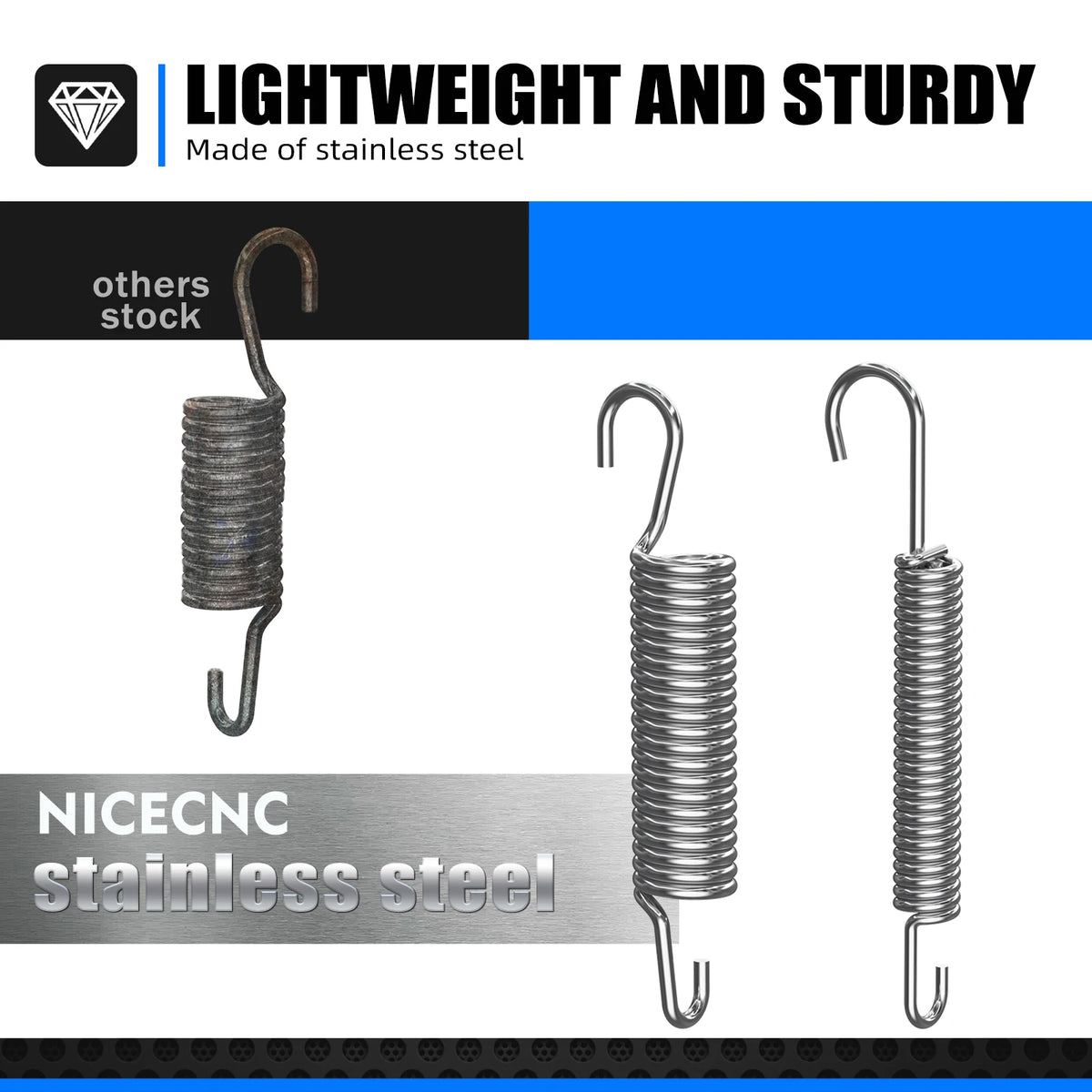 NICECNC Kickstand Side Stand + Spring Kit, KTM EXC XCW XC-F 2008-2023 Husqvarna
