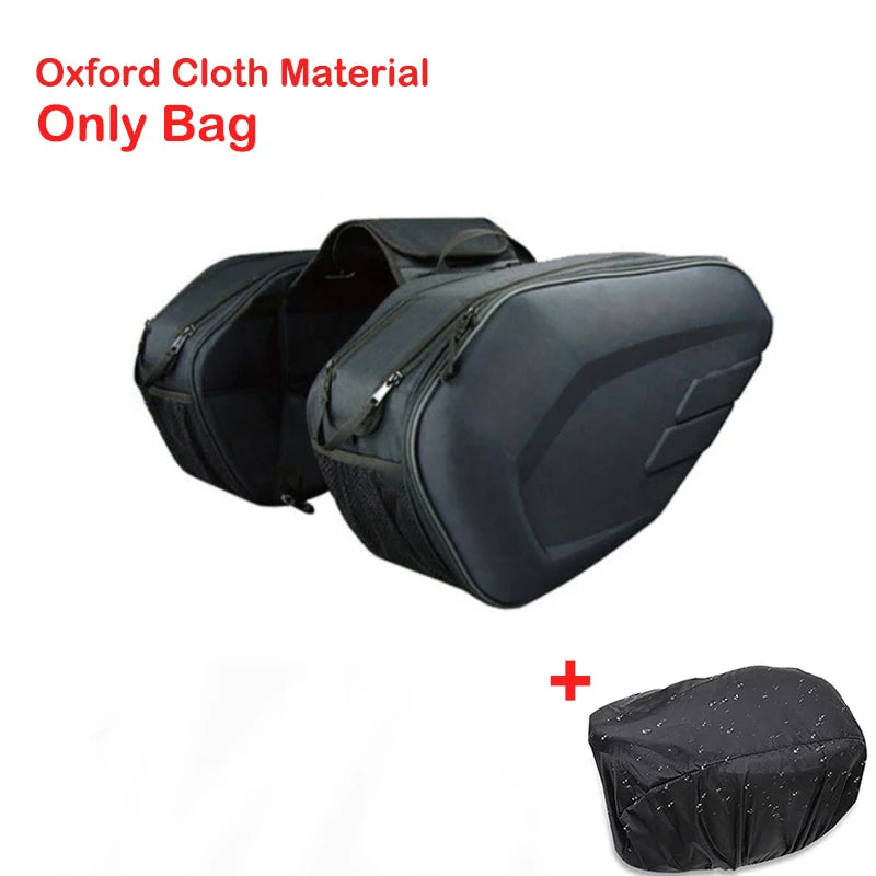 Universal Waterproof Expandable Motorcycle Saddle Bags, 36L-58L Panniers w/Cover