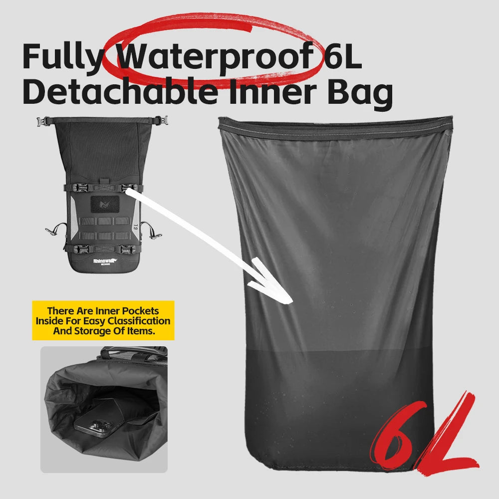 Rhinowalk Motorcycle Crash Bar Bag 6L Waterproof Bumper Pannier Pack