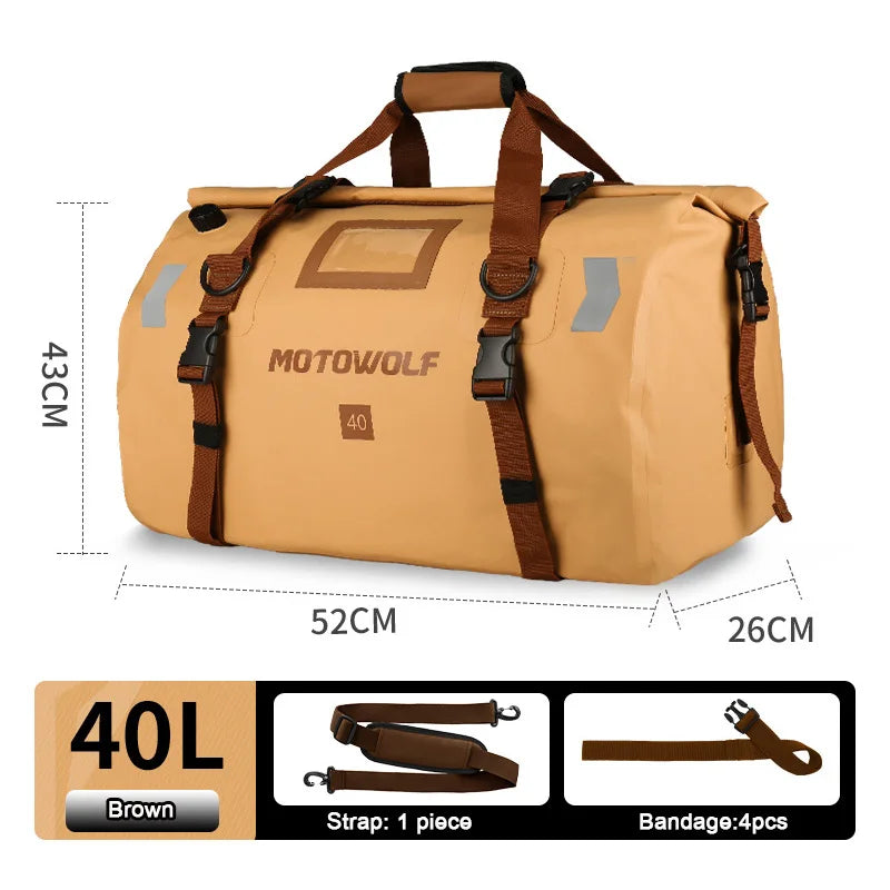 Waterproof Motorcycle Tail Bag 40/66L KTM BMW Yamaha Moto Luggage High Capacity