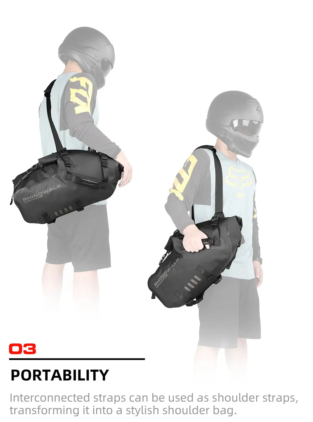 Rhinowalk Motorcycle Side Bags 100% Waterproof 18L/28L/48L Large-Capacity Panniers