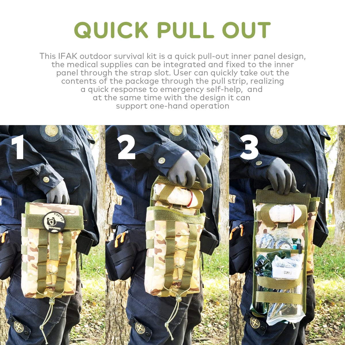 Tactical First Aid Kit Portable Trauma IFAK Emergency Molle Pouch for Hiking