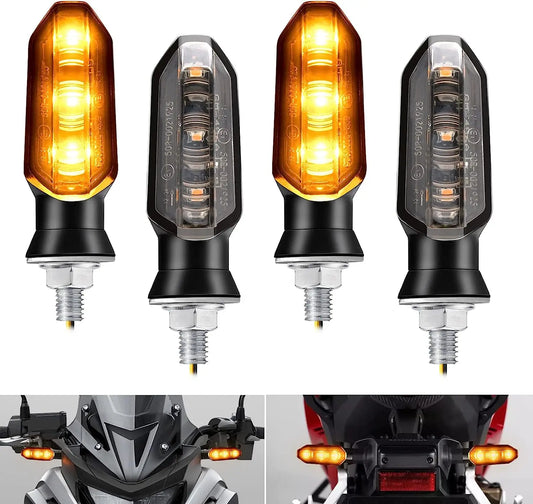 8mm Mini LED Motorcycle Turn Signal Lights Amber Flashing Blinker Lamp 12V