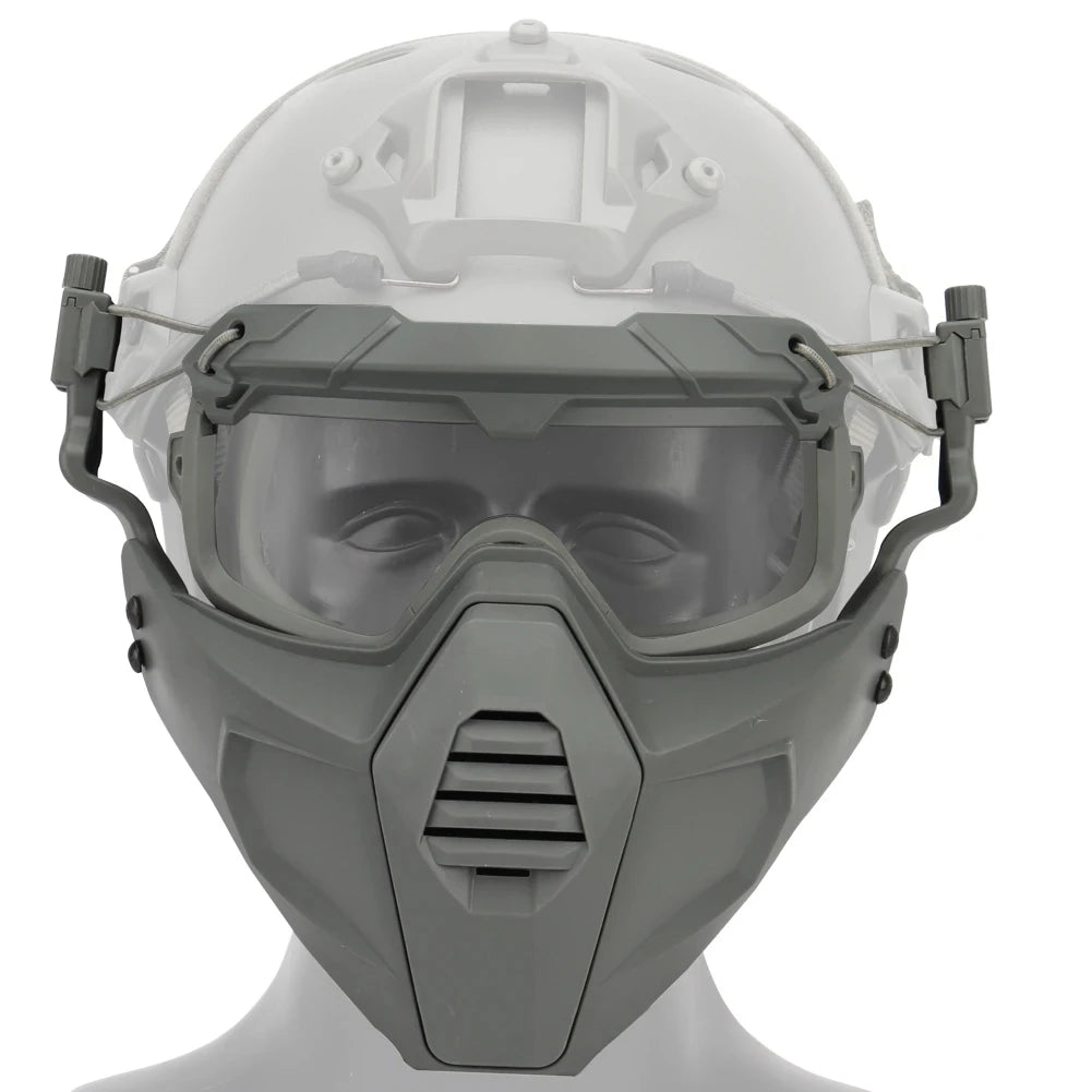 Airsoft Paintball Mask & Goggles Set Half Face Tactical Halloween Eye Protection