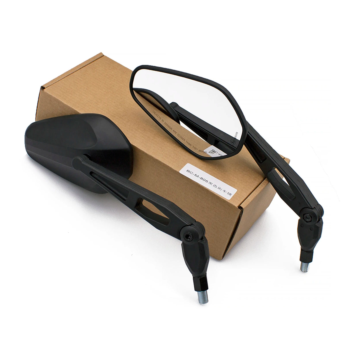 Universal Motorcycle Rearview Mirrors Pair – Sporty, Adjustable, ABS+Glass ADV