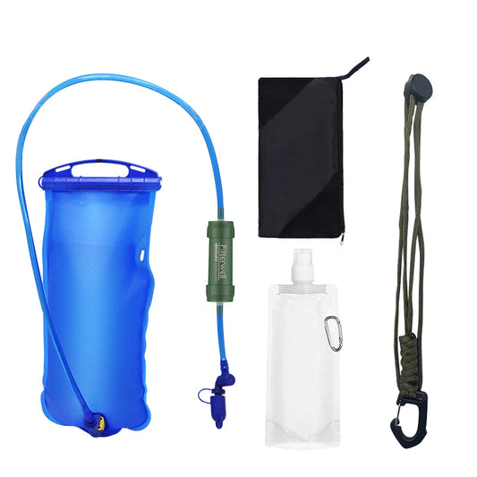 Outdoor Water Filter Straw & Gravity Bag – Portable Purifier, Camping & Survival