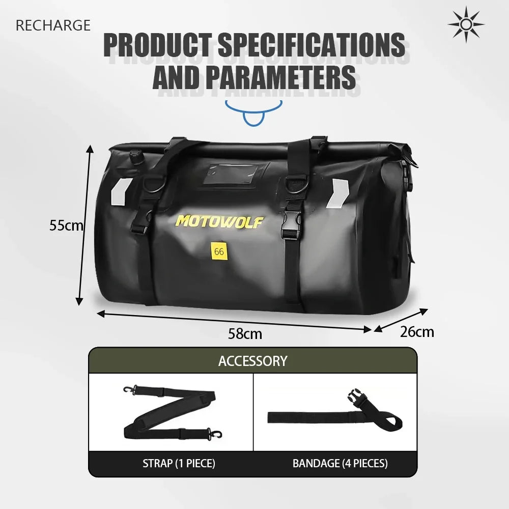 Waterproof Motorcycle Saddlebags 40L 60L 66L Luggage Touring Adventure IP68