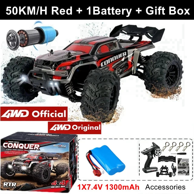 4WD RC Car 1:16 Off-Road  35KMH Brushed / 70KMH Brushless High-Speed truck 4x4