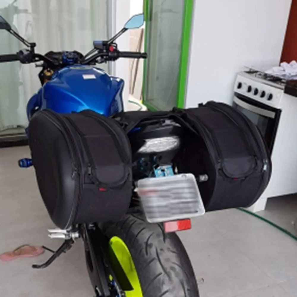 Universal Waterproof Expandable Motorcycle Saddle Bags, 36L-58L Panniers w/Cover