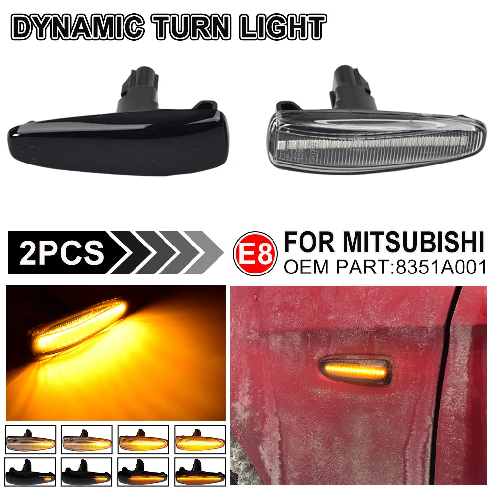 LED Dynamic Side Marker Turn Signal Light For Mitsubishi Lancer Evo X Outlander