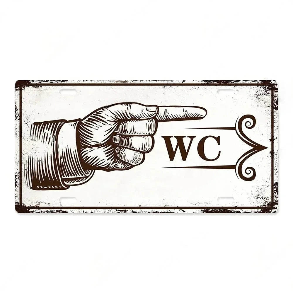 Vintage style Restroom Metal Sign Plaque Plate for Bar, Club, Toilet, Bathroom