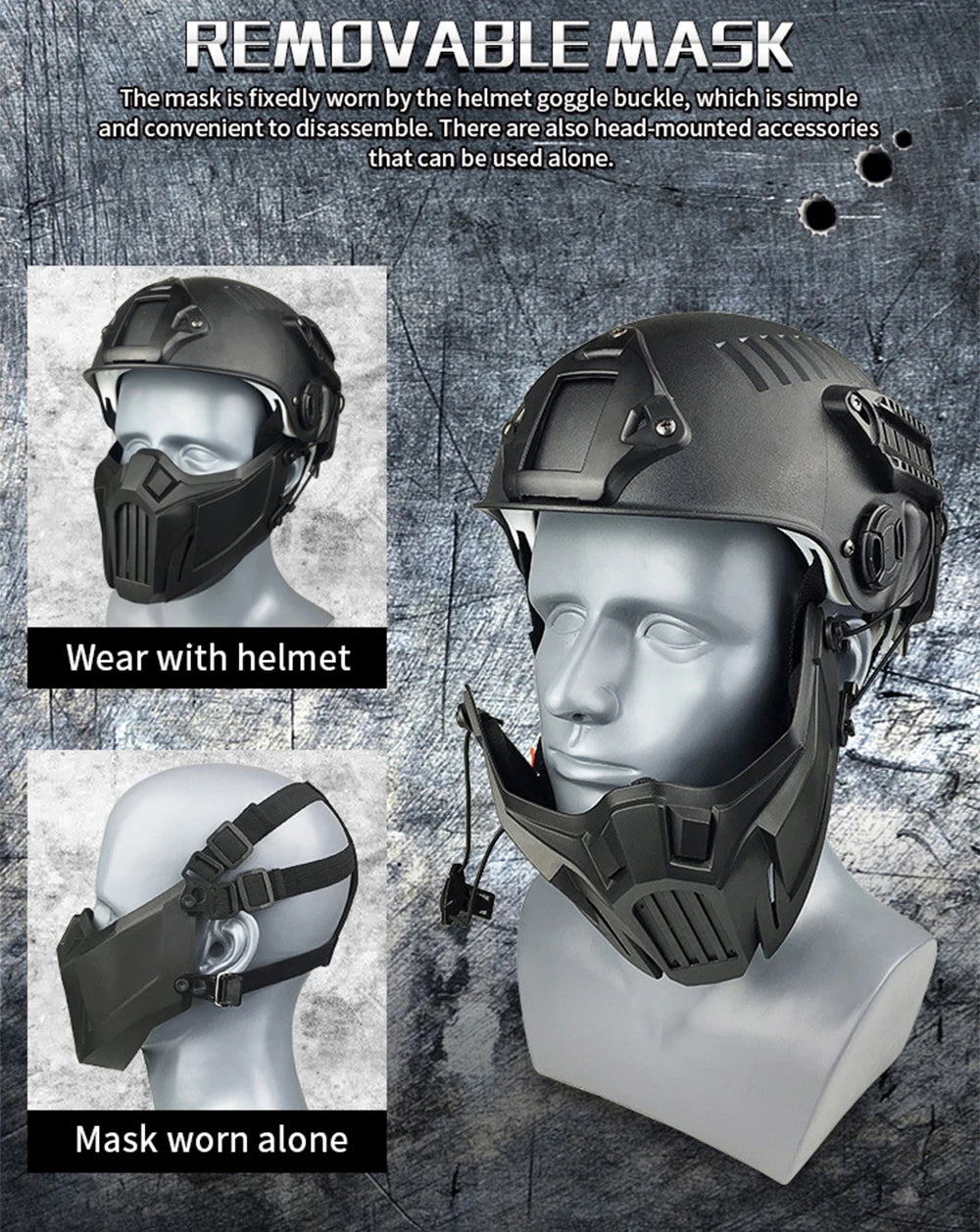 Skull Airsoft Mask Tactical Half Face Paintball CS Wargame Protective Gear