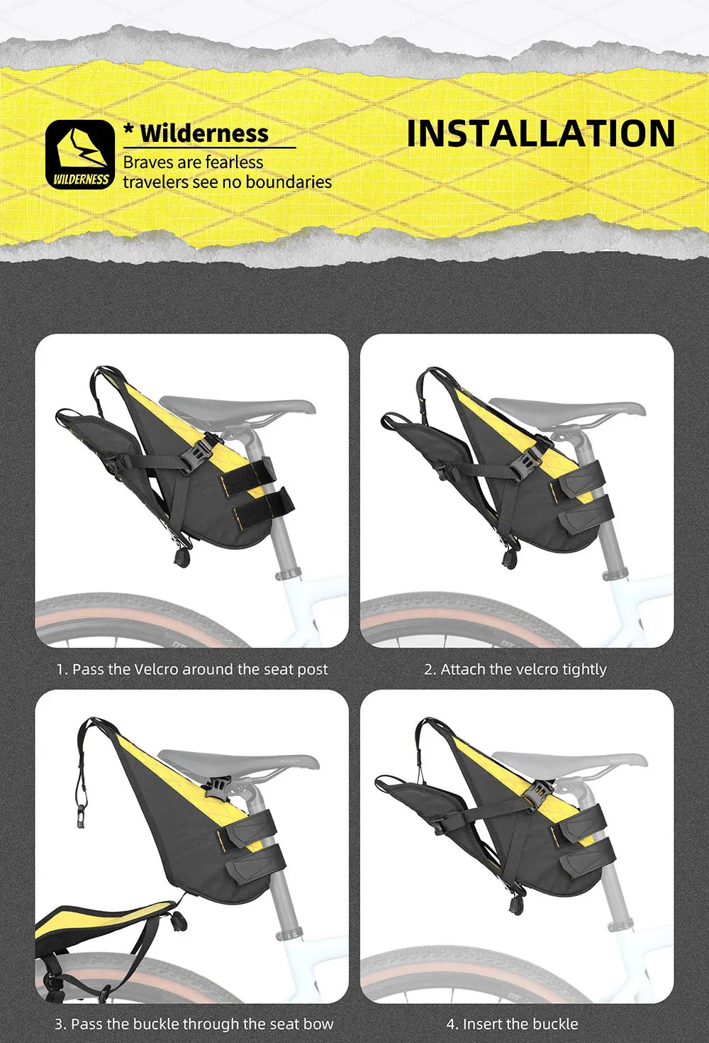 Rhinowalk 14L Waterproof Bike Saddle Bag Large Rear Seat Pack Bikepacking MTB