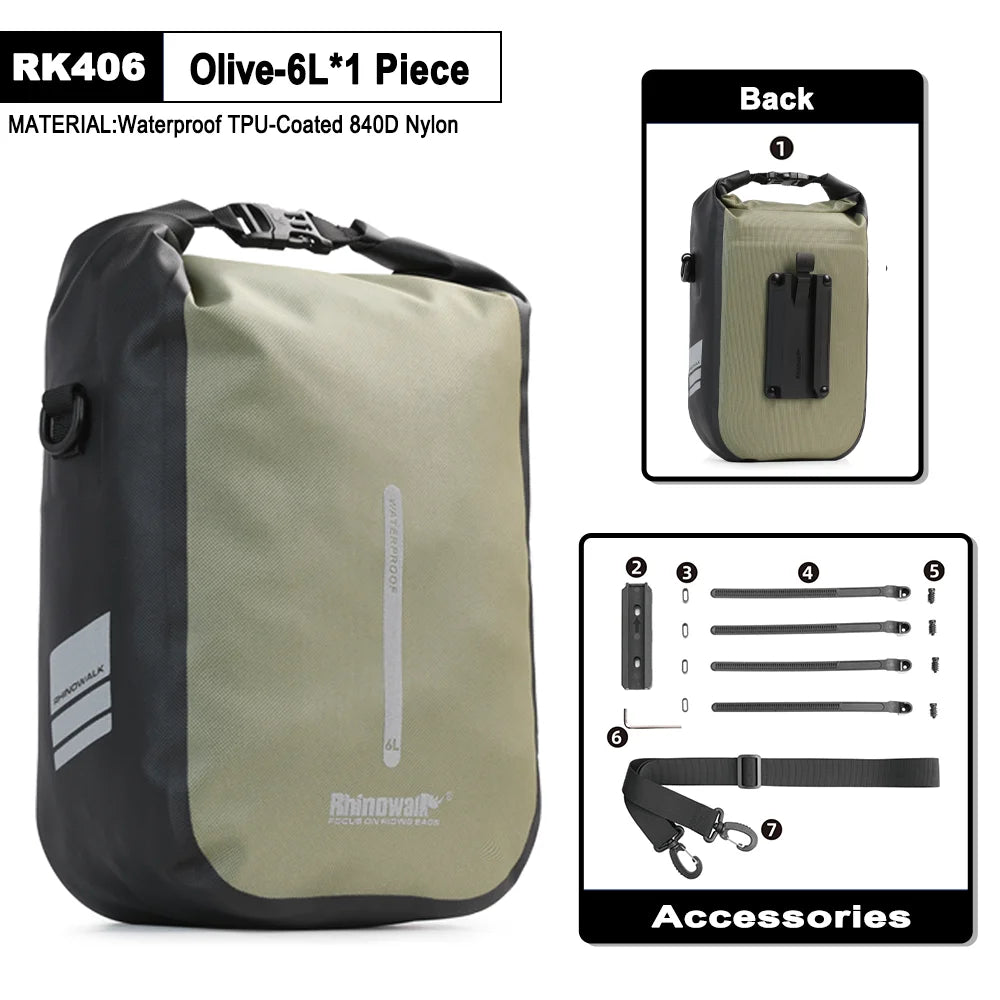 Rhinowalk Waterproof 4L-6L Bike Fork Bag Quick Release Shoulder Pack MTB Road