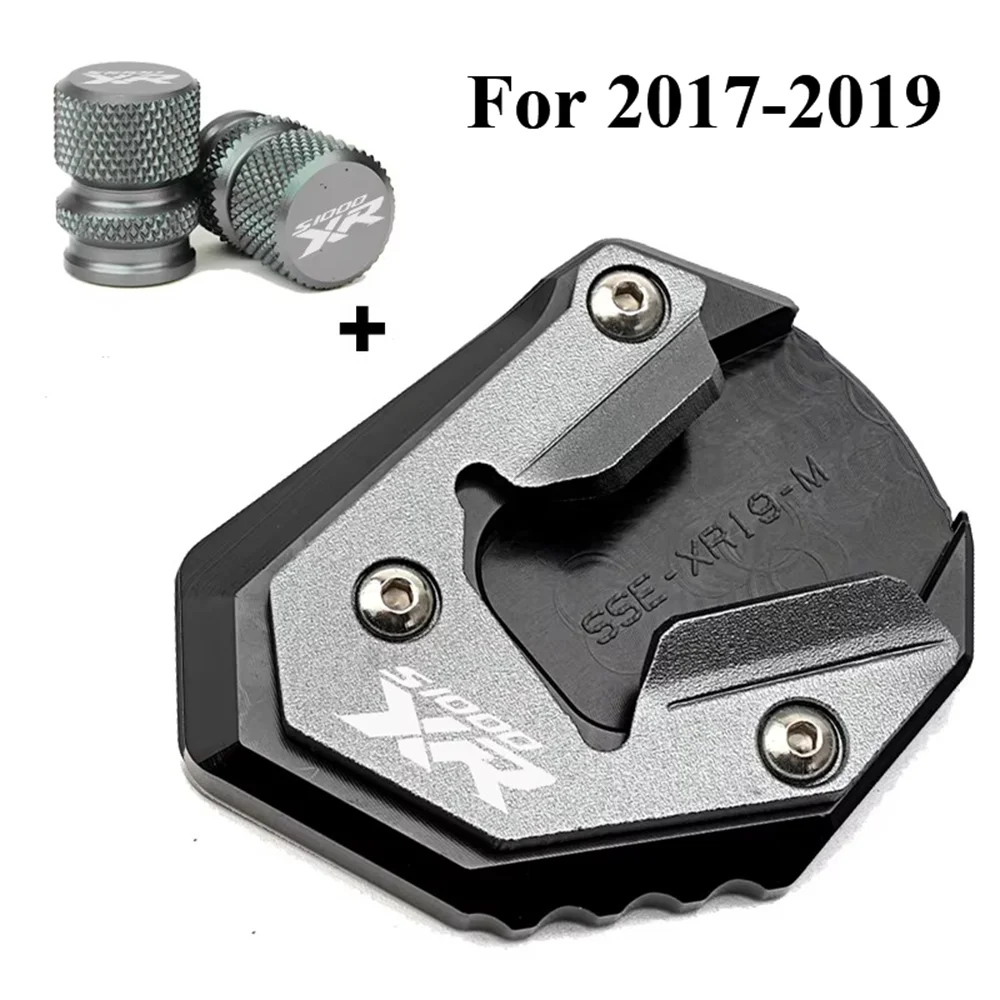Kickstand Extension Pad Foot For BMW S1000XR 2017-2026  Valve Caps CNC Aluminum