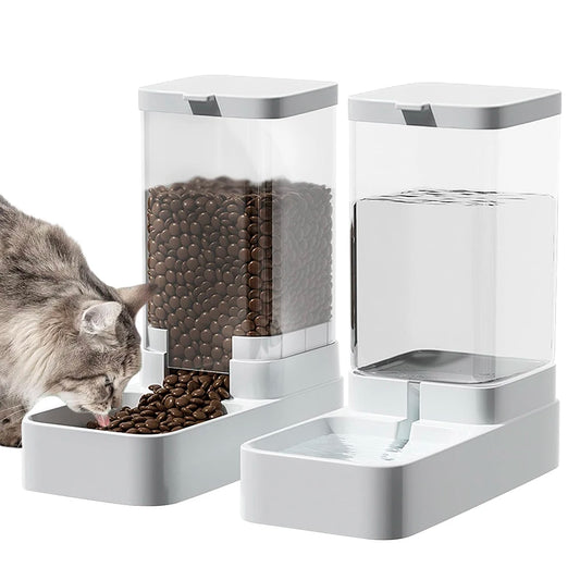 Automatic Cat & Dog Feeder Water Dispenser Gravity Pet Food Storage 3.3L / 3.8L