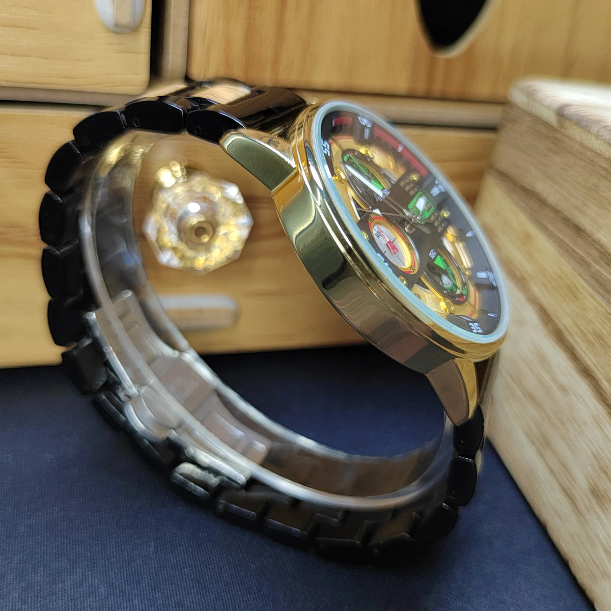 Men’s Luxury Wood Watch – Unique Chronograph Design, Luminous & Water Resistant