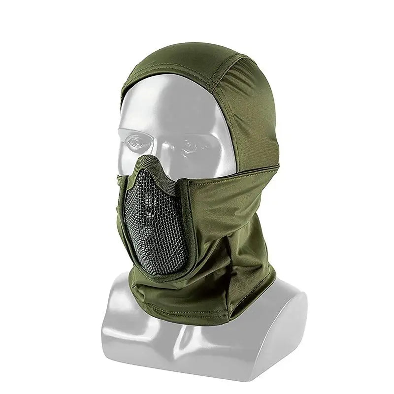 Airsoft Mesh Face Mask with Ear Protection Tactical Paintball Gear