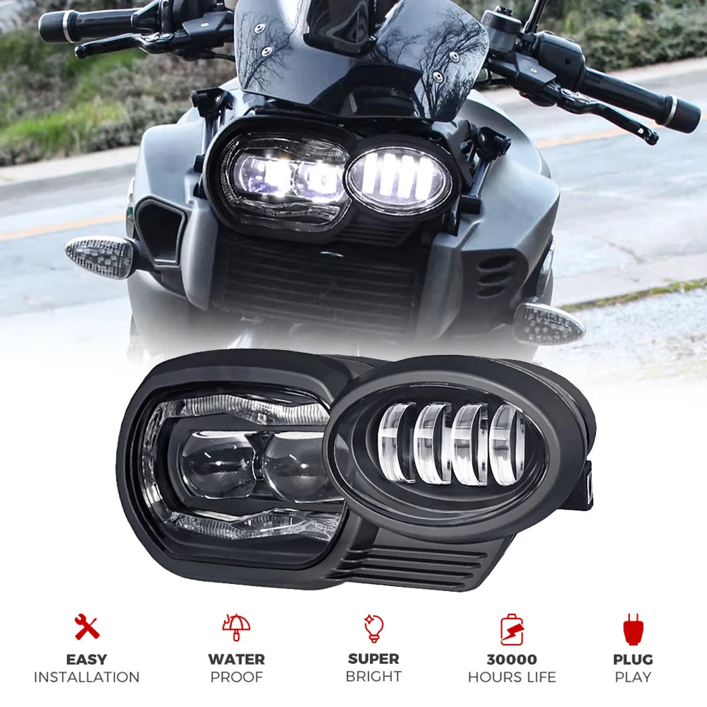 LED Headlight Upgrade for BMW K1200R K1300R 2005-2013 w/ DRL, Projector
