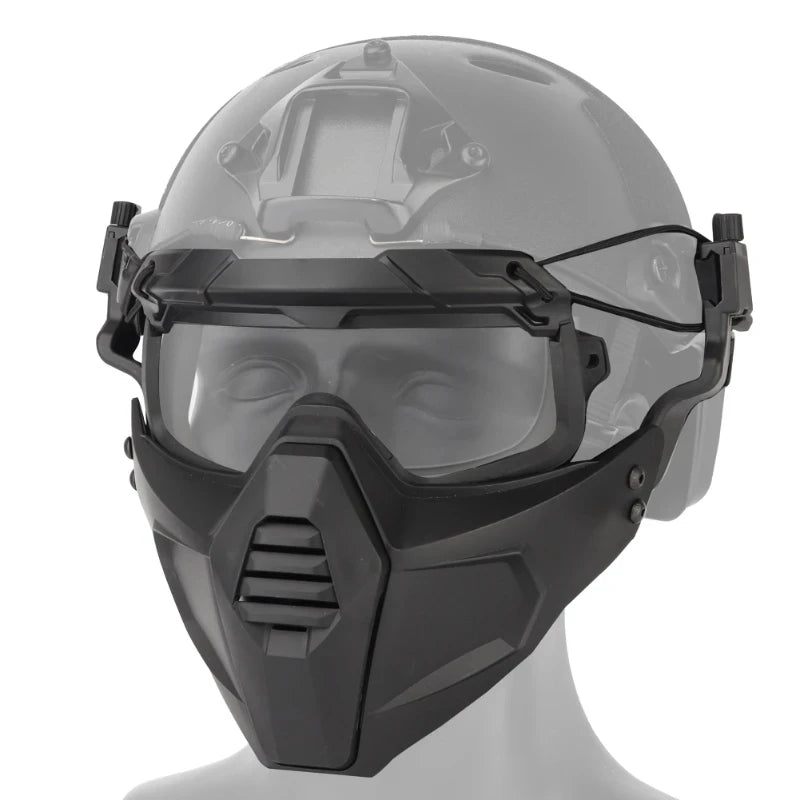Airsoft Paintball Mask & Goggles Set Half Face Tactical Halloween Eye Protection