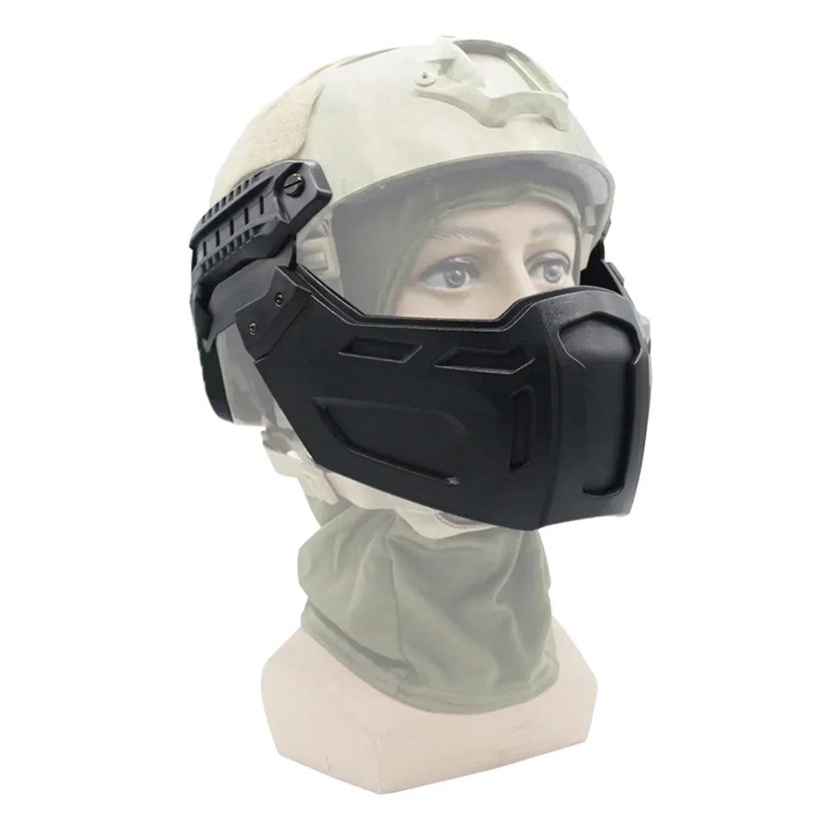 Tactical FAST Helmet Half Face Mask with Flip Goggles for Airsoft Paintball Hunting