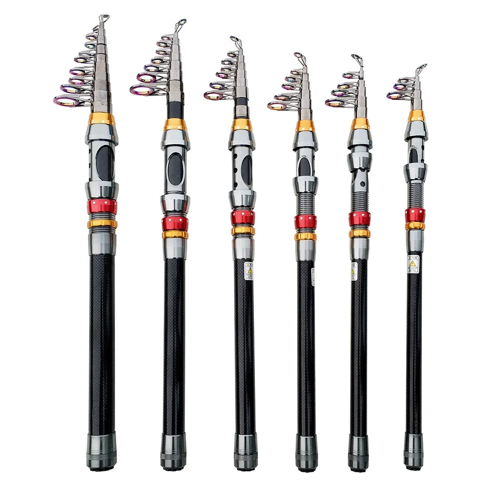 1.8-3.6m Carbon Fiber Telescopic Fishing Rod & Reel Combo Kit Compact & Portable