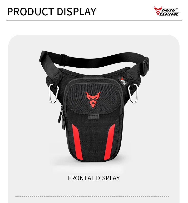 Waterproof Motorcycle Drop Leg Bag with LED Light - Moto Pack for Outdoor Sports