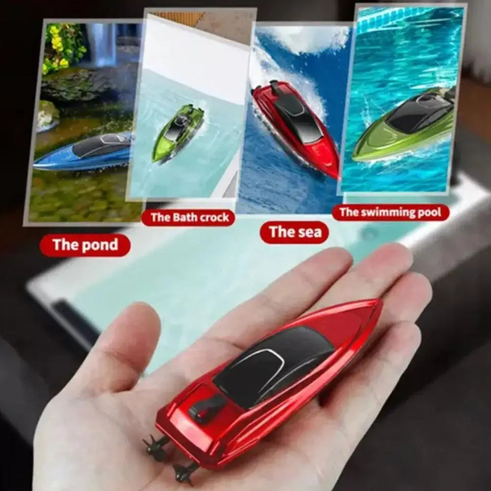 2.4G Mini RC Boat - Waterproof, Dual Motors, 3.7V 100mAh, 12 Min Use, Bath Pool