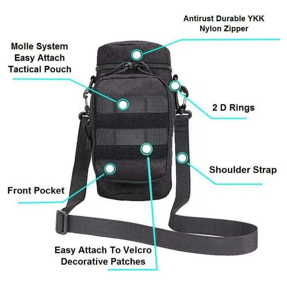 Molle Water Bottle Holder Bag Hydration Carrier Pouch with Strap 32oz Nylon