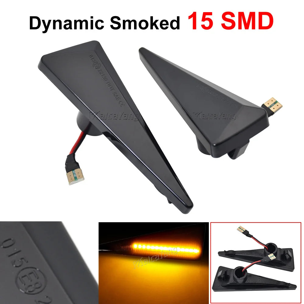 2Pcs LED Dynamic Side Marker Turn Signal Light for Renault Megane Espace Scenic