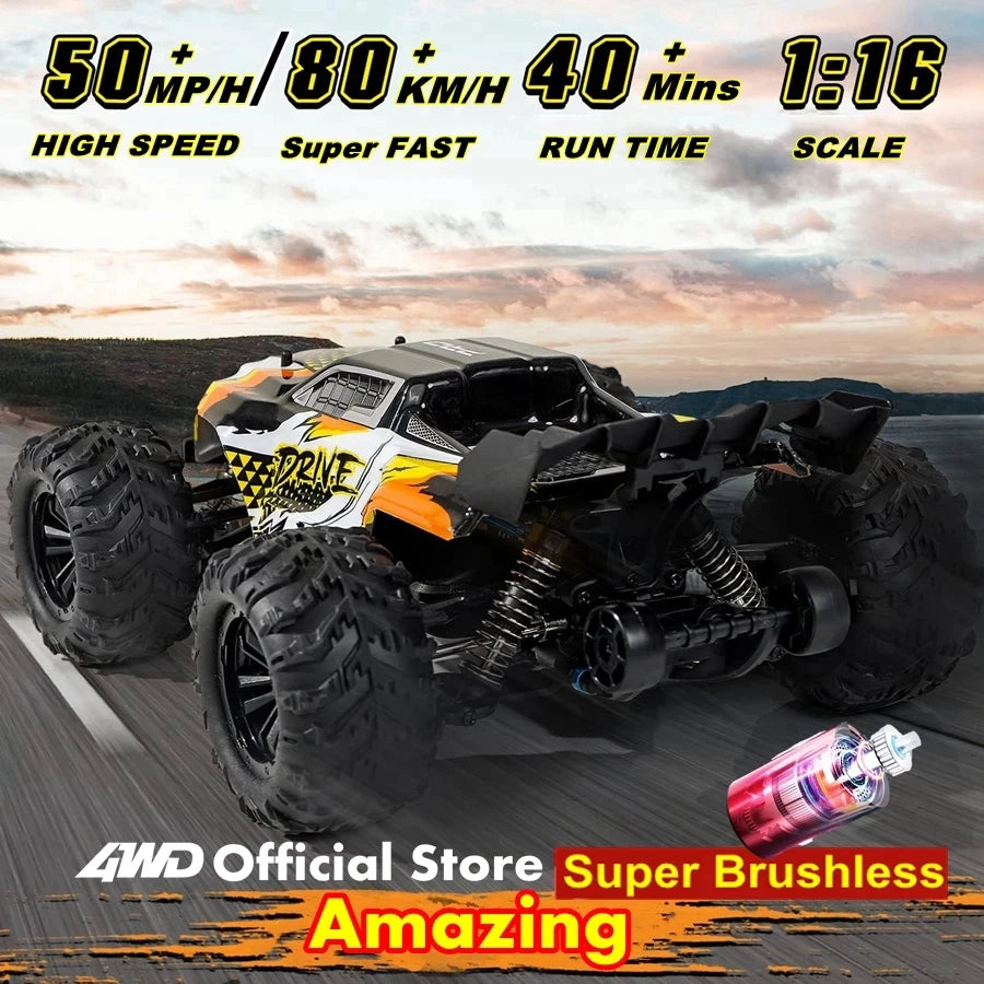 4WD RC Car 1:16 Off-Road  35KMH Brushed / 70KMH Brushless High-Speed truck 4x4