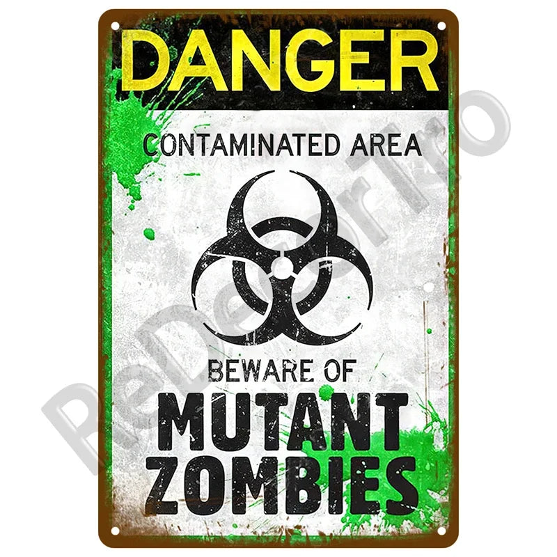 Warning Danger Beware Metal Sign,  Home Wall Decor Bar, Club, Man Cave Gift