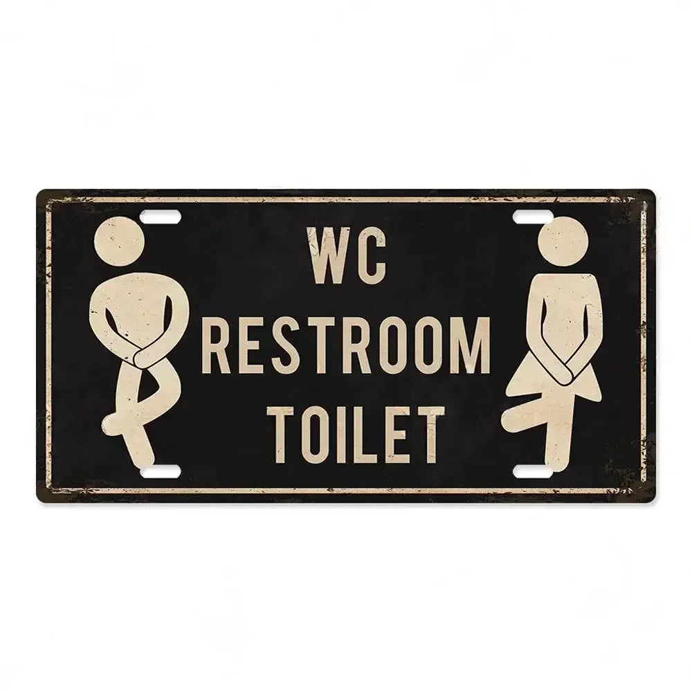 Vintage style Restroom Metal Sign Plaque Plate for Bar, Club, Toilet, Bathroom