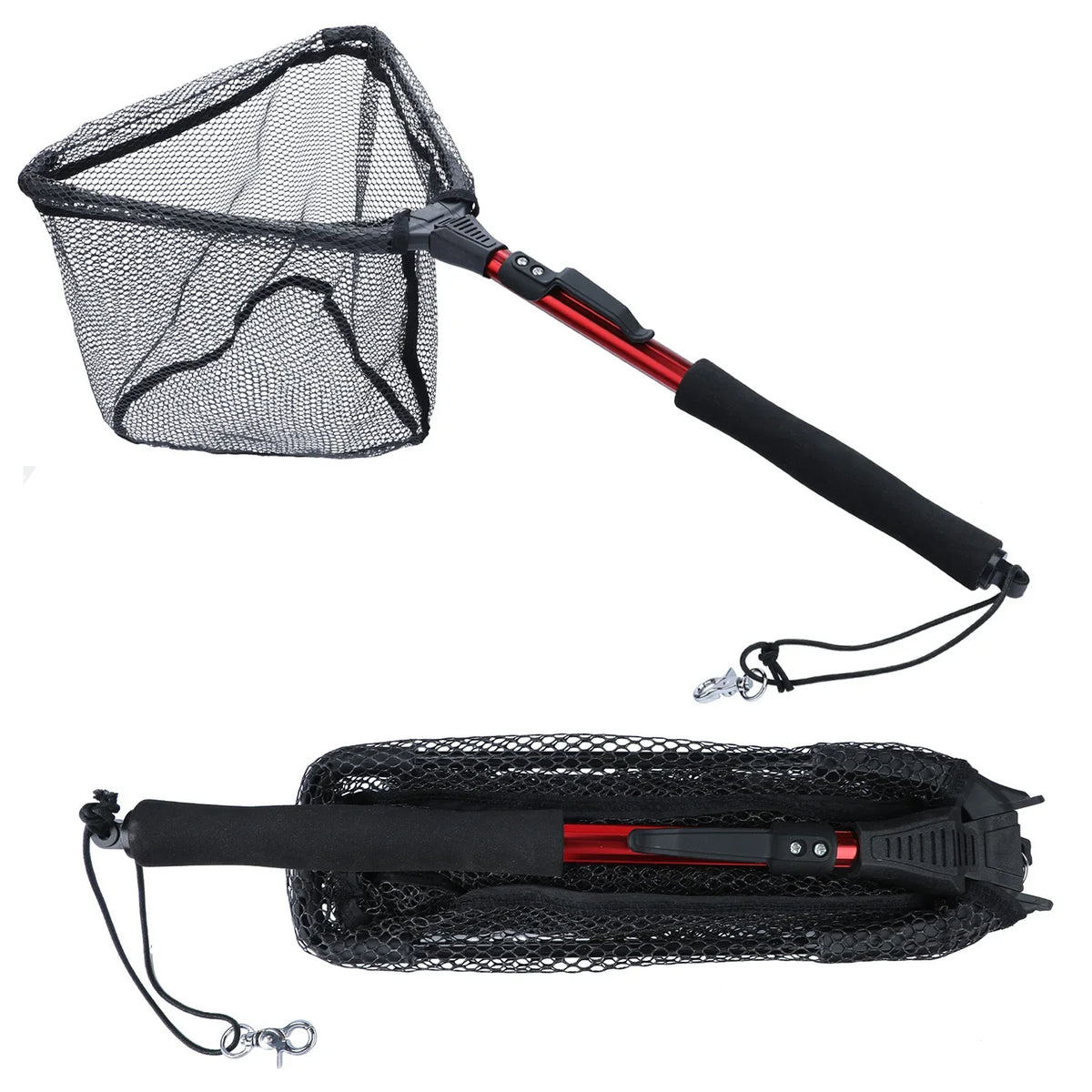 65-112cm options, Folding Telescopic Fishing Landing Net, Retractable Scoop