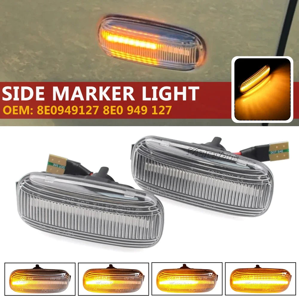LED Dynamic Turn Signal Side Marker Light for Audi A3 A4 S4 RS4 A6 S6 RS6 8P B6 B7