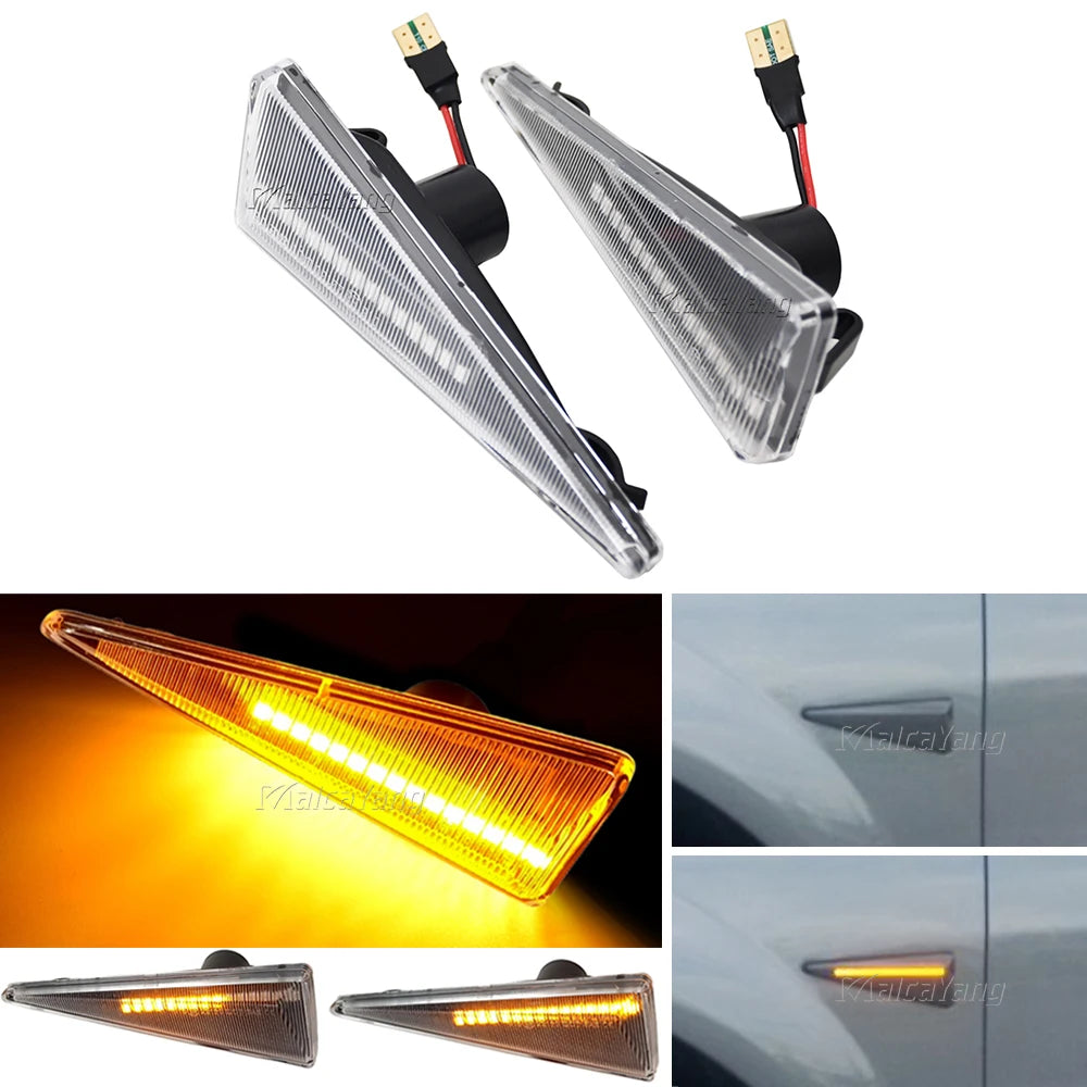 2Pcs LED Dynamic Side Marker Turn Signal Light for Renault Megane Espace Scenic